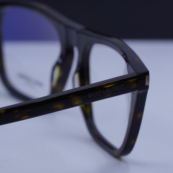 Saint Laurent SL343 002 Square Eyeglasses – Dark Havana 53mm - Picture 6 of 11